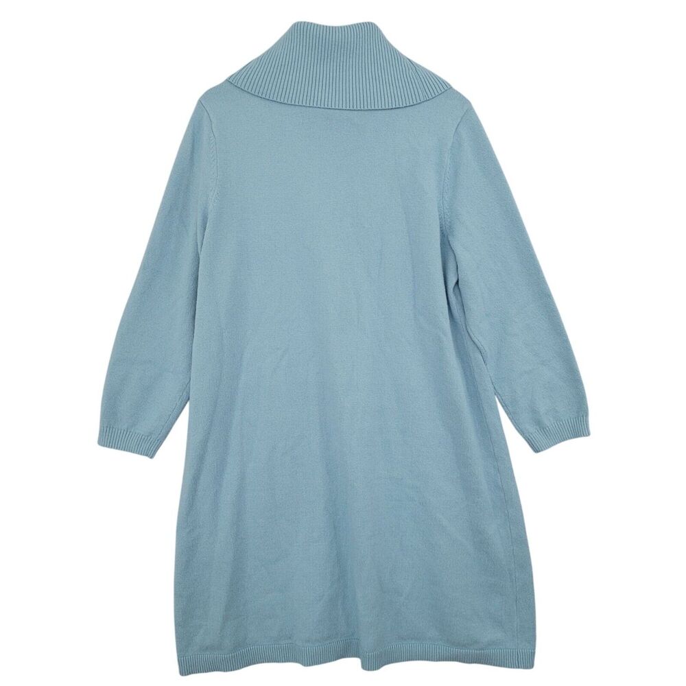 Talbots 2XPlus Light Blue Turtleneck Sweater Dress Cotton/Acrylic Blend 21CT - Picture 2 of 8